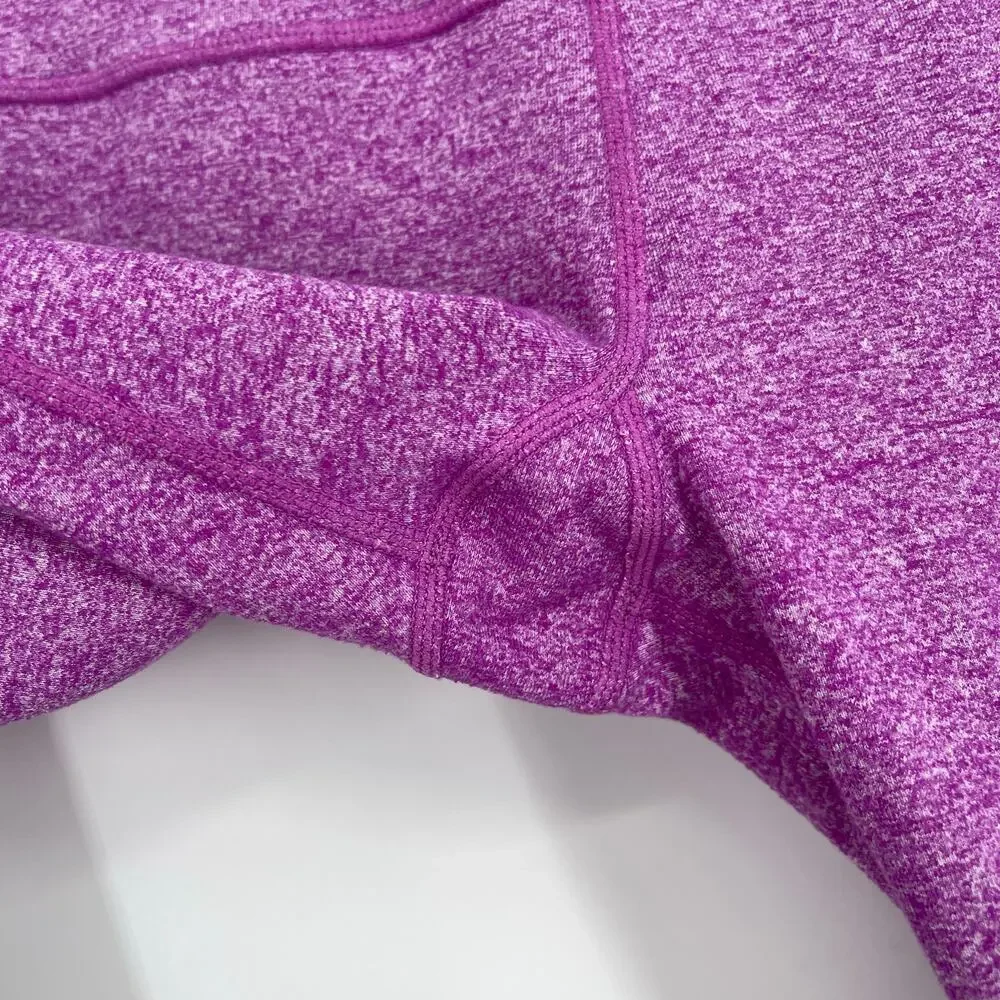 Lululemon Wunder Under Crop Leggings Heathered Pink Size 6‎